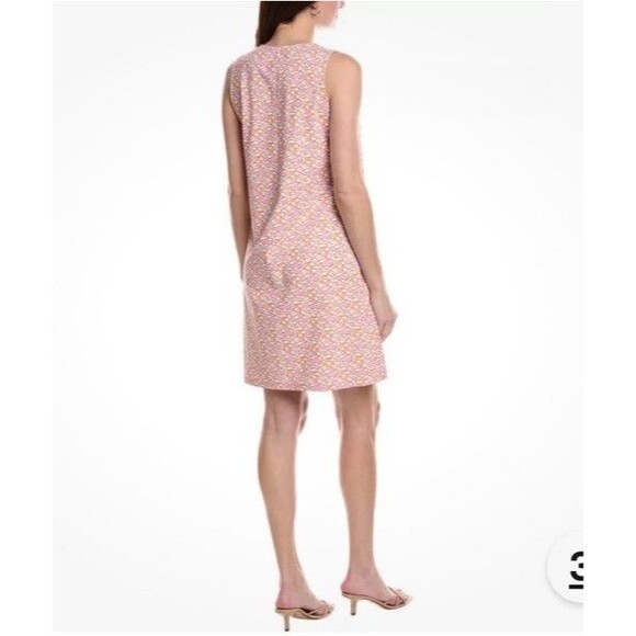 J.McLaughlin Catalina Cloth Shift Dress M Sleeveless Caravelle Pattern Tulip - Picture 4 of 13
